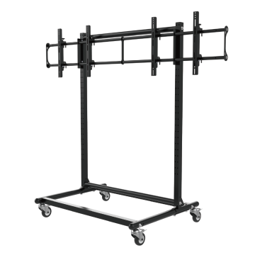 2x1 Video Wall Cart with 46-65 Inch Monitors