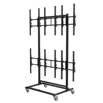 Video wall display cart with 3x2 Portrait layout for 46-60 inch screens