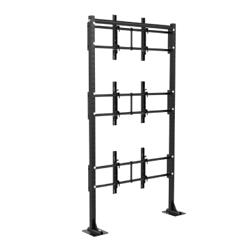 Freestanding 1x2 video wall monitors for 55-75 inch screens, bolt-down design