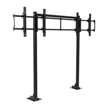Freestanding video wall monitors for 46-65 inch screens, 2x1 configuration, bolt-down design