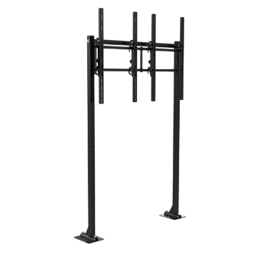 Freestanding 2x1 Portrait video wall monitors for 46-85 inch screens, bolt-down design