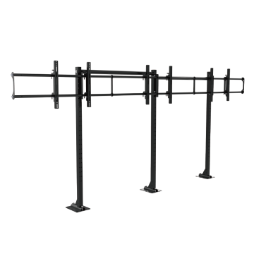 Freestanding 3x1 video wall monitors for 46-65 inch screens, bolt-down design