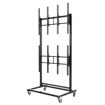 Video wall display cart with 2x2 Portrait layout for 46-65 inch screens