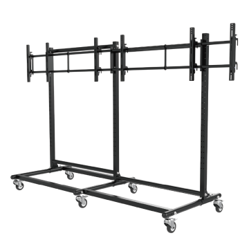 Video wall monitors cart with 3x1 layout for 46-65 inch screens