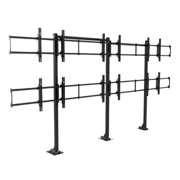 Freestanding 3x2 video wall display solutions for 46-65 inch screens, bolt-down design