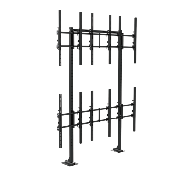 Freestanding 3x2 Portrait video wall display solutions for 46-60 inch screens, bolt-down design