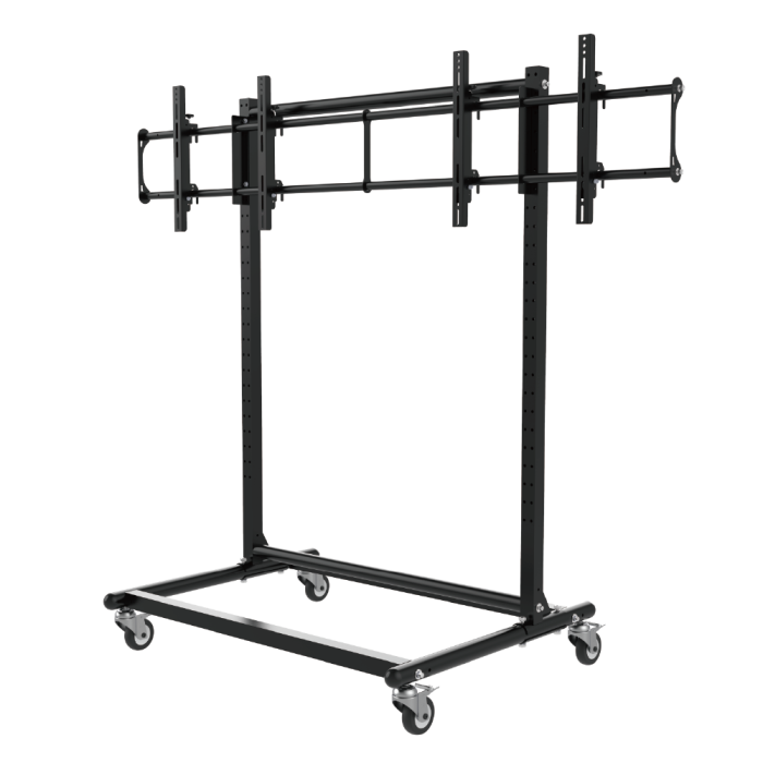 2x1 Video Wall Cart with 46-65 Inch Monitors