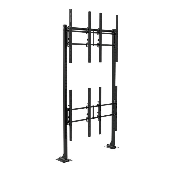 Freestanding 2x2 Portrait video wall display solutions for 46-65 inch screens, bolt-down design